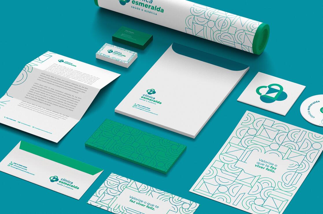 Esmeralda 保健診所醫(yī)院logo設(shè)計(jì)vi設(shè)計(jì)，醫(yī)療十字、膠囊與愛心元素