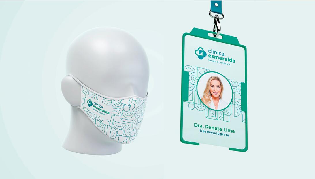 Esmeralda 保健診所醫(yī)院logo設(shè)計(jì)vi設(shè)計(jì)，醫(yī)療十字、膠囊與愛心元素