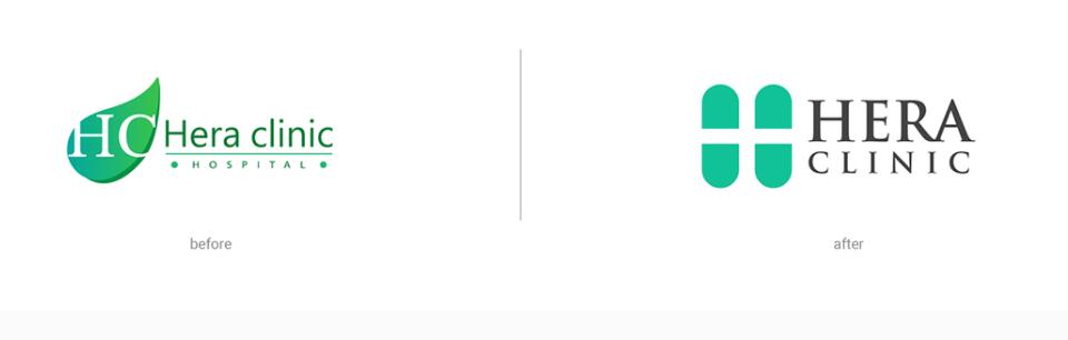 Hera Clinic 赫拉診所醫院logo設計vi設計，H字母+十字