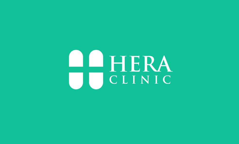 Hera Clinic 赫拉診所醫院logo設計vi設計，H字母+十字