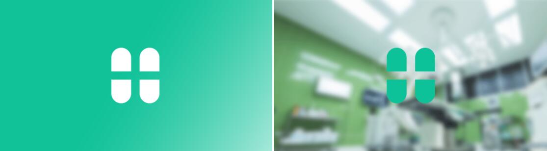 Hera Clinic 赫拉診所醫院logo設計vi設計，H字母+十字