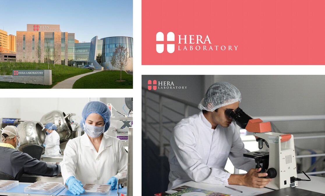 Hera Clinic 赫拉診所醫院logo設計vi設計，H字母+十字