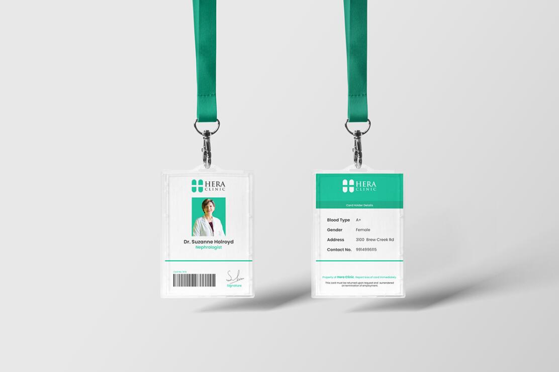 Hera Clinic 赫拉診所醫院logo設計vi設計，H字母+十字