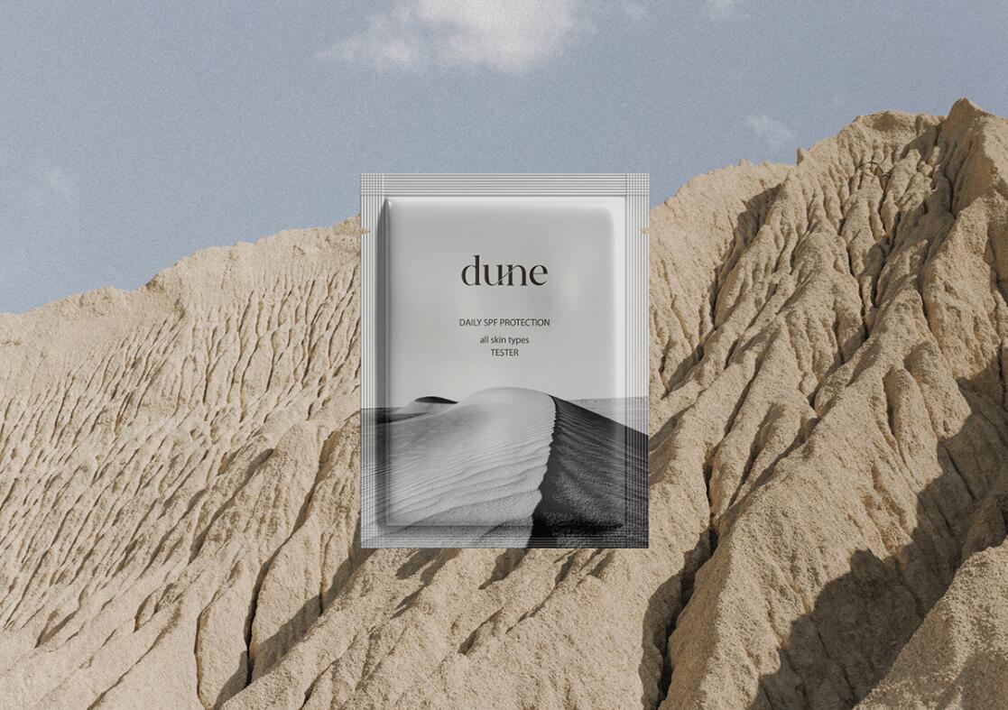 DUNE 防曬霜護膚品化妝品包裝設計“沙漠黑白照片”