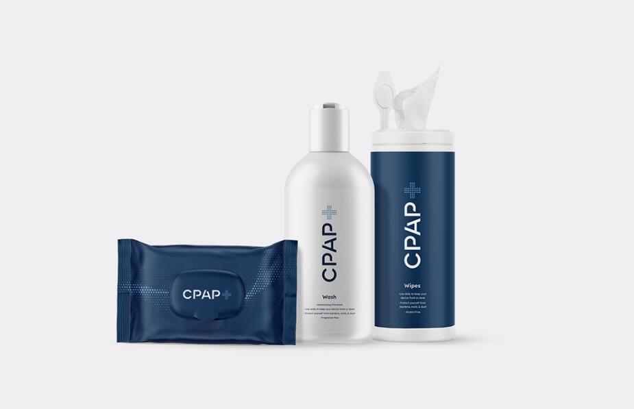 CPAP+睡眠呼吸暫停通氣治療醫(yī)療設(shè)備品牌logo設(shè)計視覺形象vi設(shè)計“圓點氣流”圖案