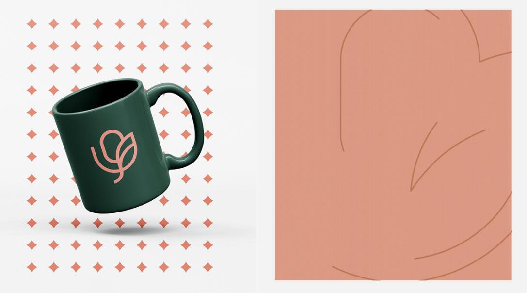 Oroface牙科牙齒矯正與口腔美容診所logo設計vi設計，花朵字母logo+粉綠配色