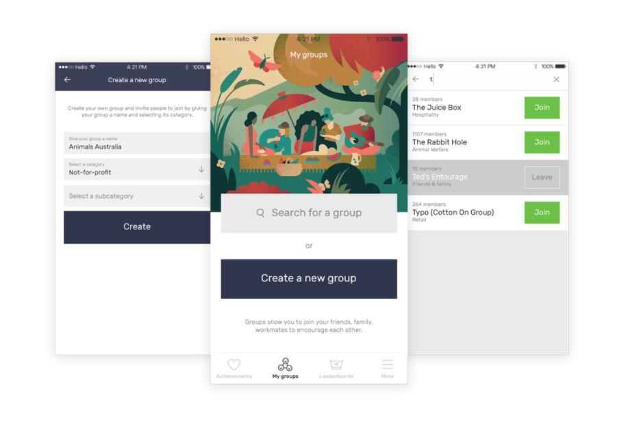 The Darwin Challenge不吃肉app應(yīng)用程序界面設(shè)計(jì)與風(fēng)景矢量插畫設(shè)計(jì)風(fēng)格