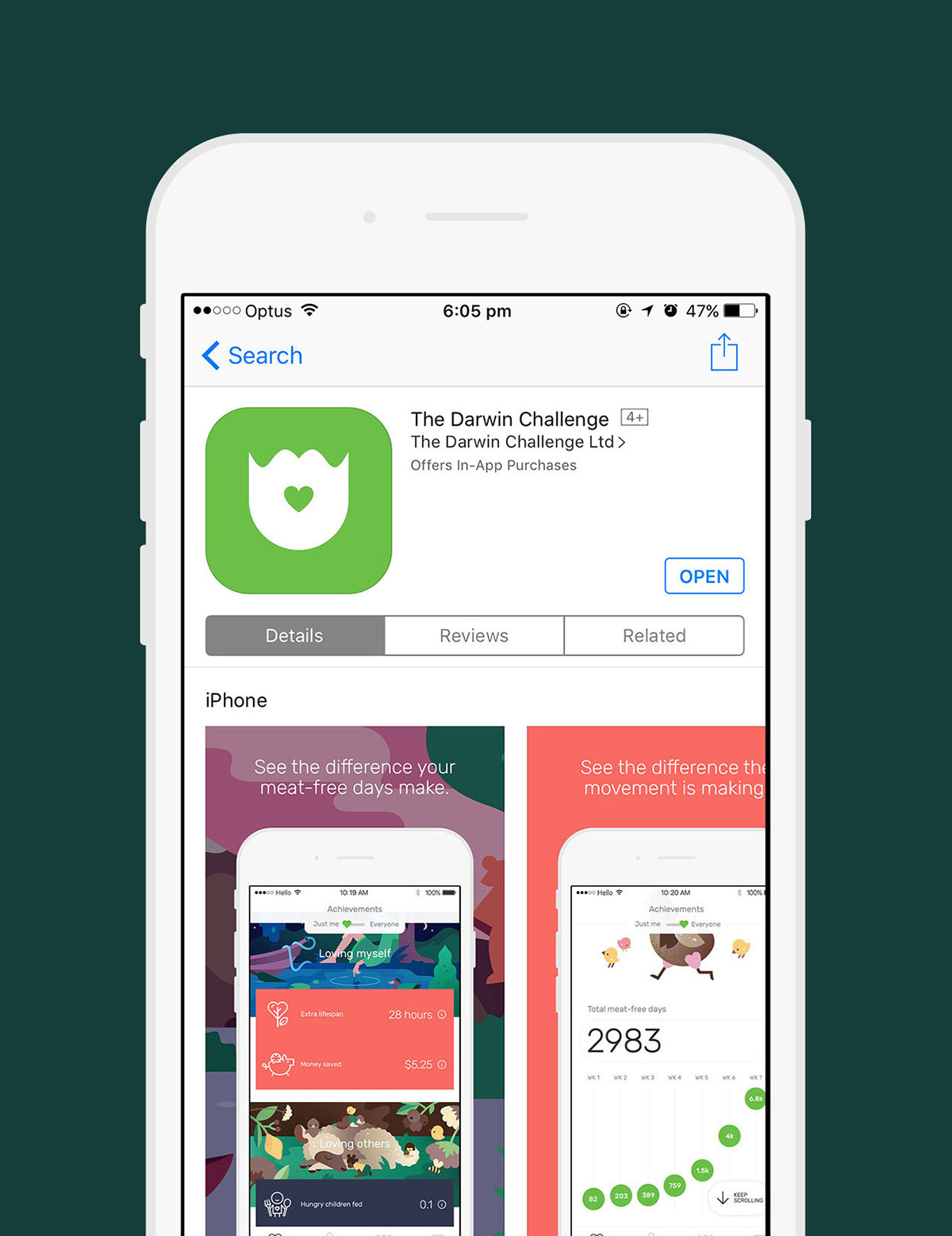 The Darwin Challenge不吃肉app應(yīng)用程序界面設(shè)計(jì)與風(fēng)景矢量插畫設(shè)計(jì)風(fēng)格