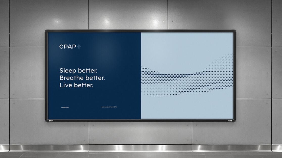 CPAP+睡眠呼吸暫停通氣治療醫(yī)療設(shè)備品牌logo設(shè)計視覺形象vi設(shè)計“圓點氣流”圖案