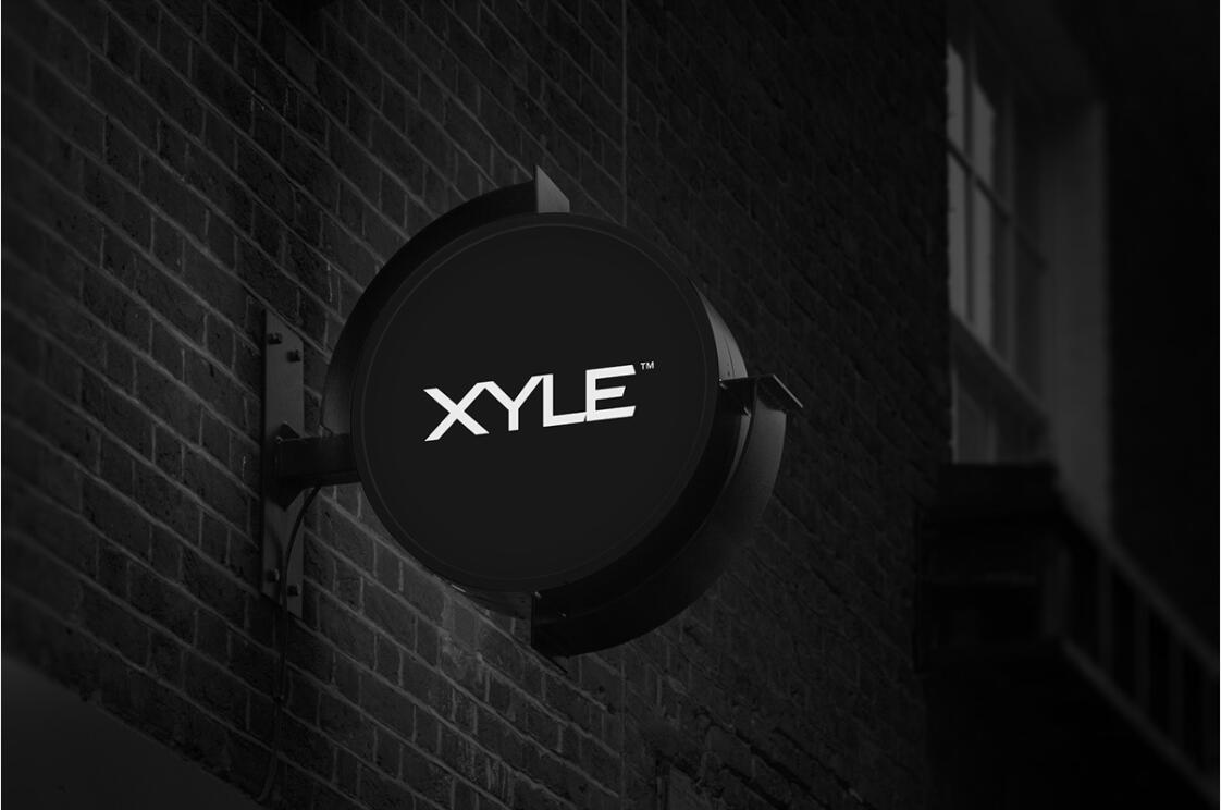 Xyle建筑設計公司logo設計品牌形象vis設計，x磚塊logo與超酷黑白漸變vi風
