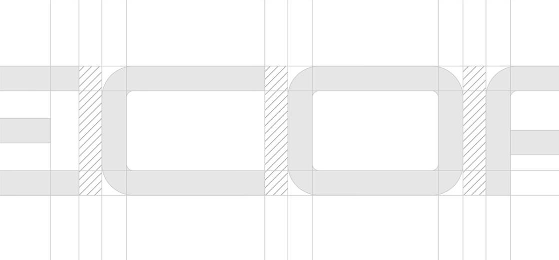 Recore 航運公司logo設計vi設計，雙線條“R”字母與藍灰配色