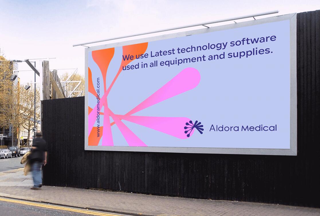 Aldora 醫(yī)療用品公司logo設(shè)計vi設(shè)計，基因重疊+字母A