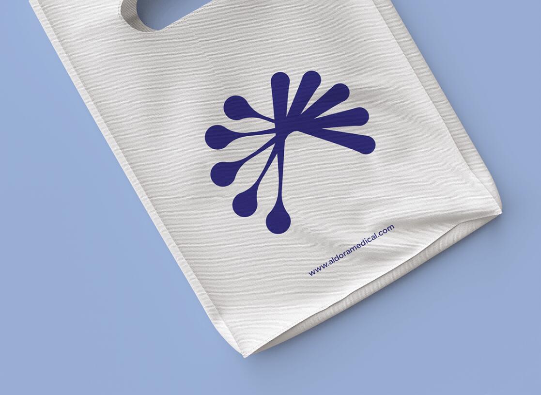 Aldora 醫(yī)療用品公司logo設(shè)計vi設(shè)計，基因重疊+字母A