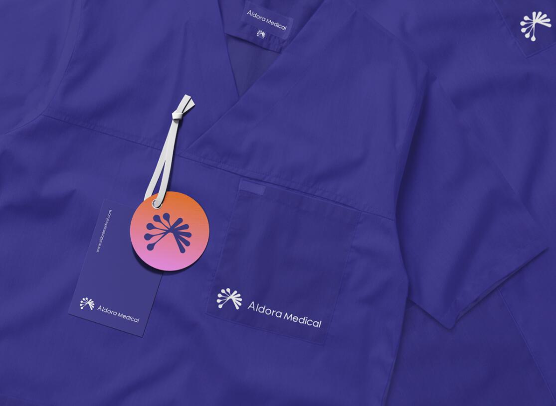 Aldora 醫(yī)療用品公司logo設(shè)計vi設(shè)計，基因重疊+字母A