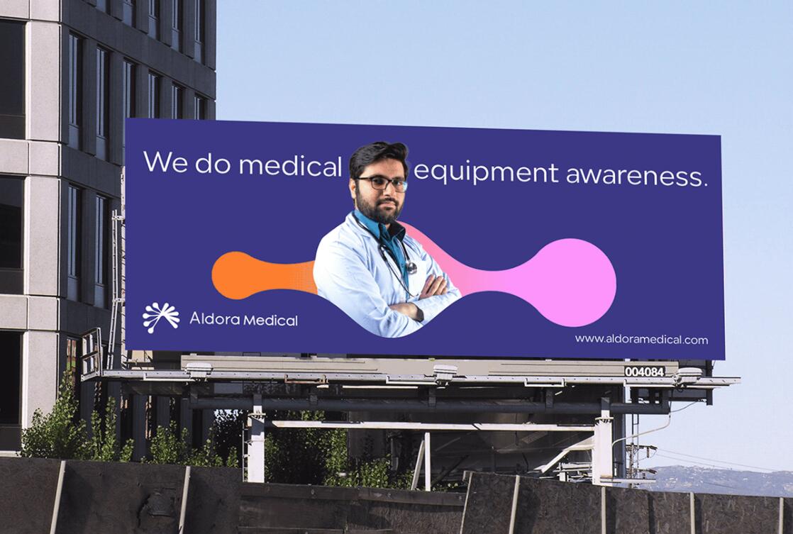 Aldora 醫(yī)療用品公司logo設(shè)計vi設(shè)計，基因重疊+字母A