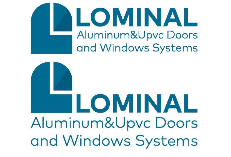 Lominal 門窗系統品牌vi形象設計logo設計，字母L+門窗識別屬性