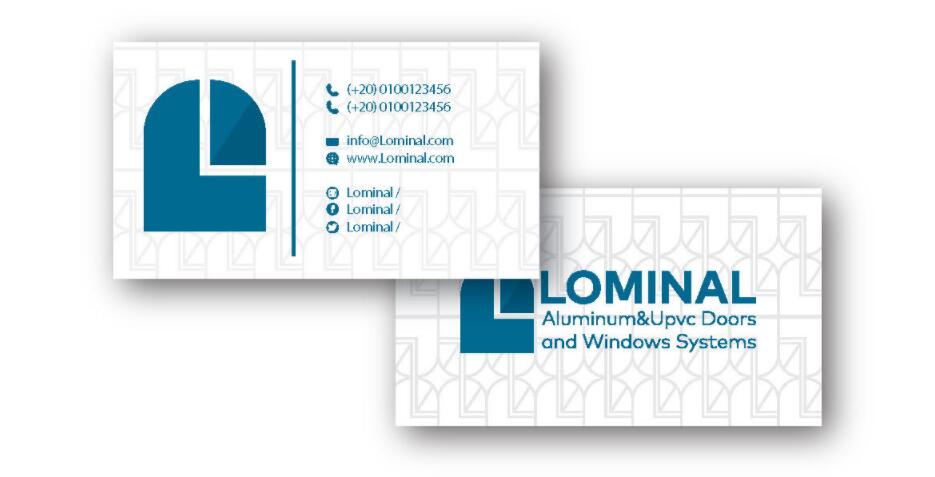 Lominal 門窗系統品牌vi形象設計logo設計，字母L+門窗識別屬性