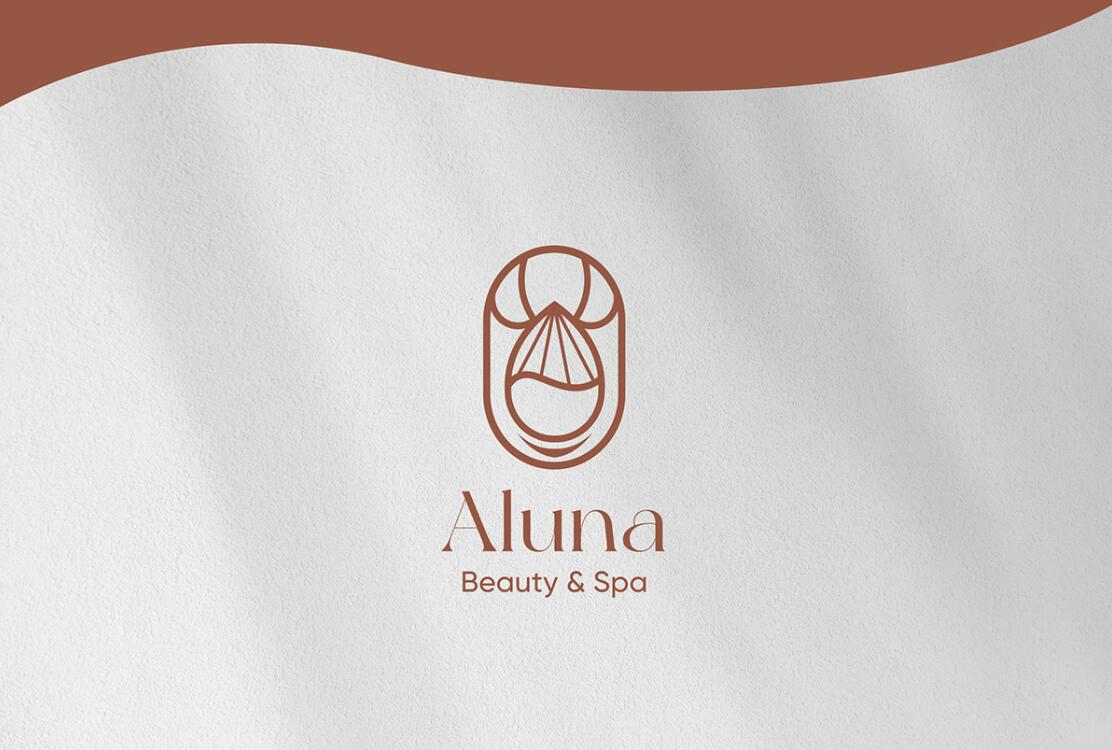 Aluna 女子美容水療中心logo設(shè)計品牌形象vi設(shè)計，高端優(yōu)雅放松氛圍