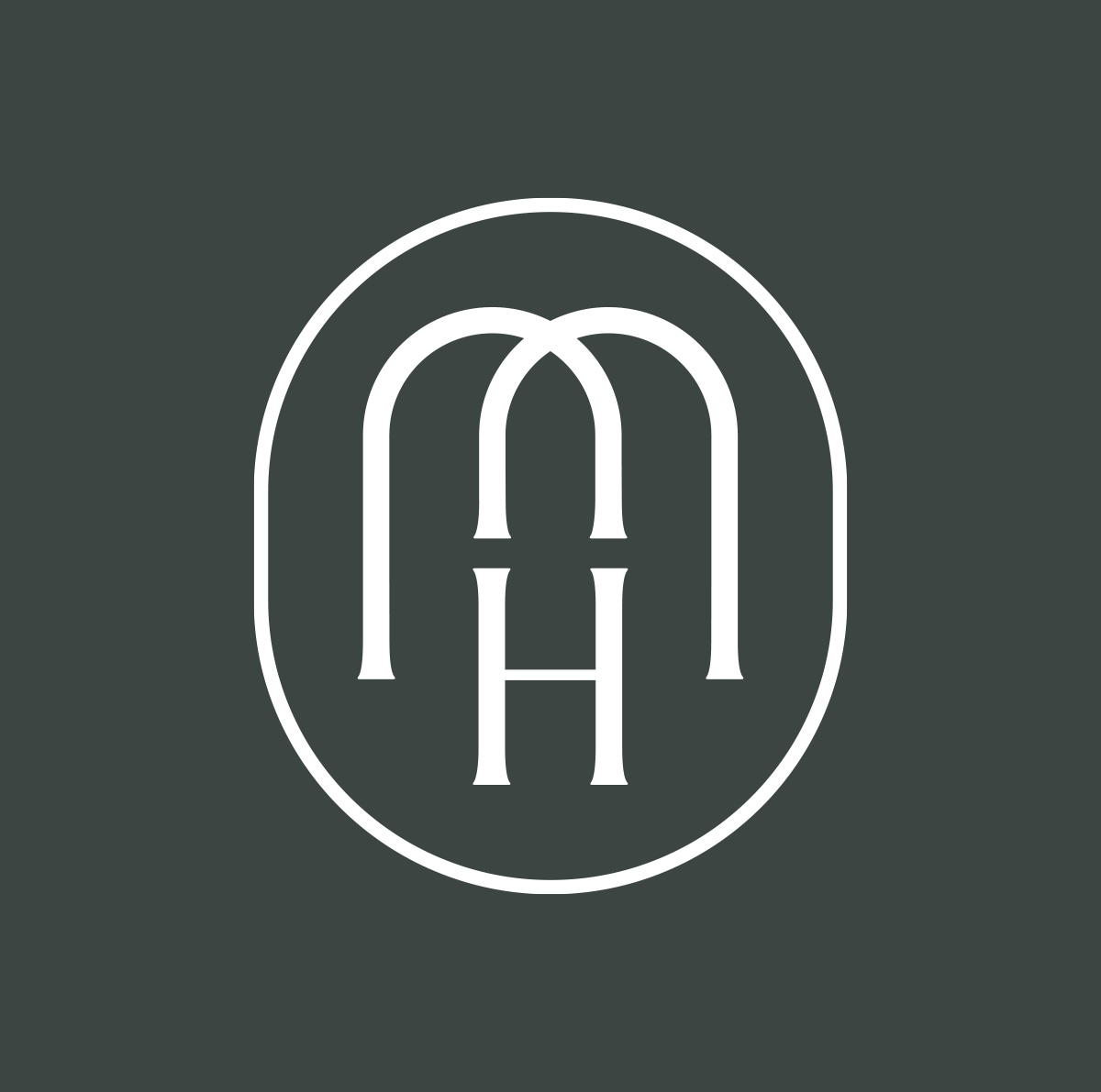 Makers+Holm 全屋建材家居家具品牌logo設(shè)計“MH“花押字母徽標(biāo)，自然優(yōu)雅