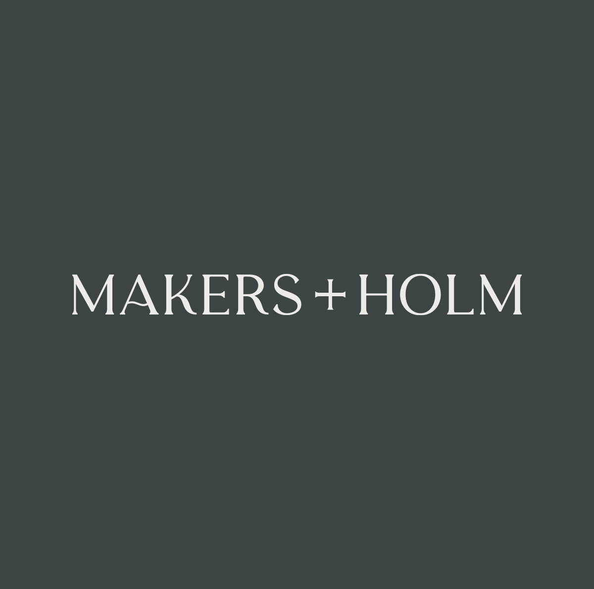 Makers+Holm 全屋建材家居家具品牌logo設(shè)計“MH“花押字母徽標(biāo)，自然優(yōu)雅