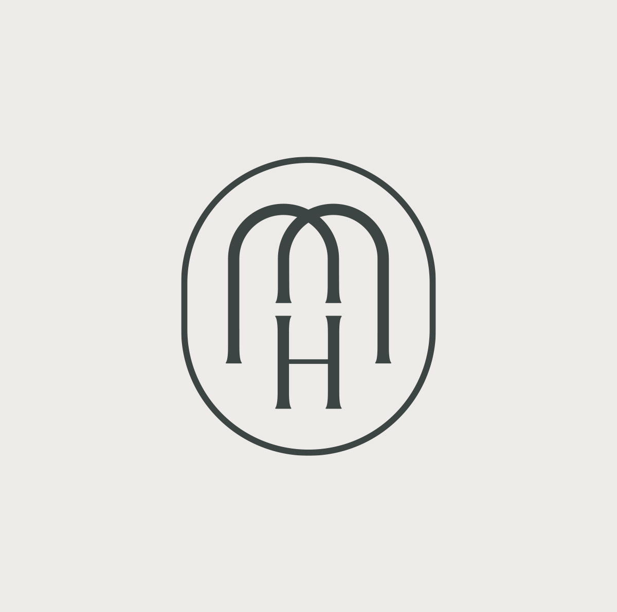 Makers+Holm 全屋建材家居家具品牌logo設(shè)計“MH“花押字母徽標(biāo)，自然優(yōu)雅