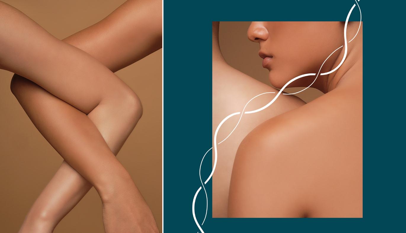 Ruco非手術美容與皮膚護理醫療logo設計vi設計。青黑色金色奢侈風與循環交叉線條