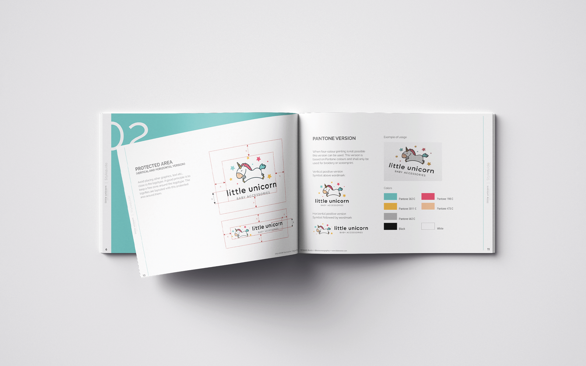 小獨角獸嬰兒奶嘴包裝設計“熊貓、長頸鹿和小猴子”插畫