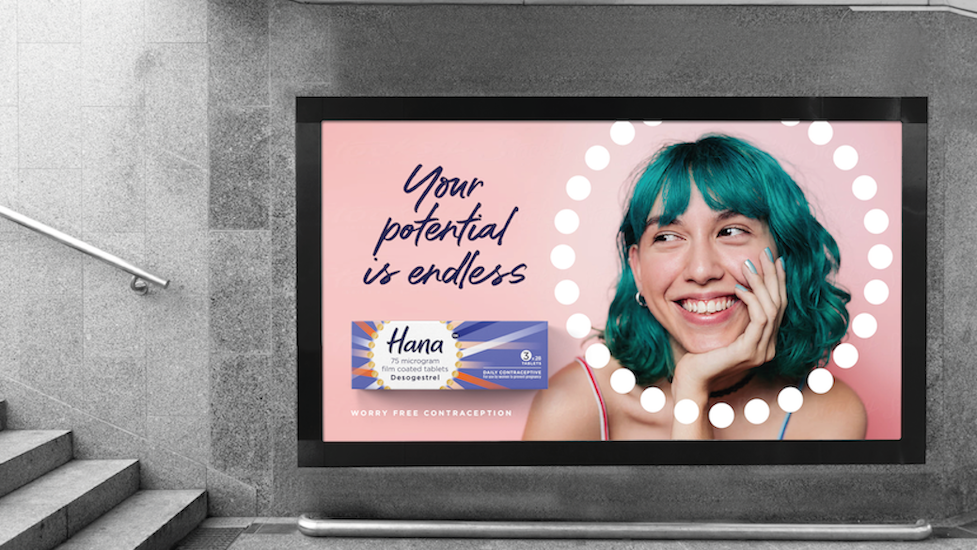OTC非處方藥HANA避孕藥品牌創建-視覺形象識別與logo包裝宣傳廣告設計