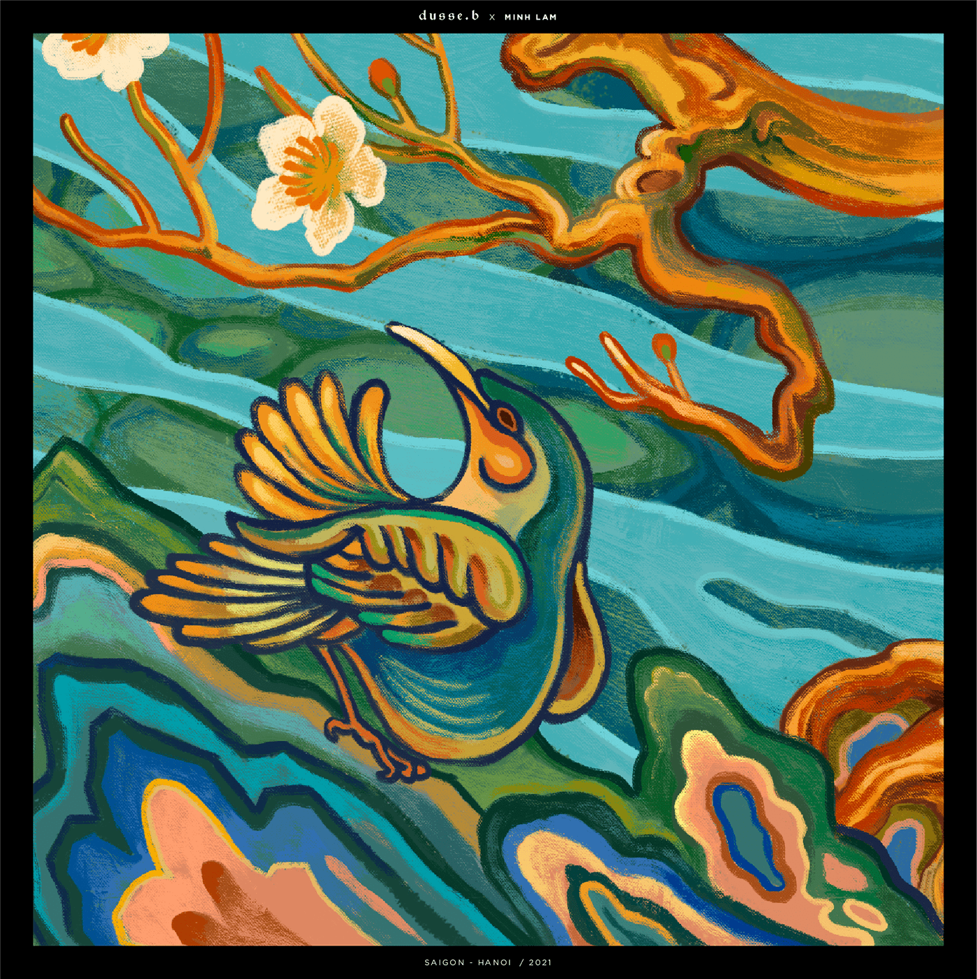 嵐曲越南茶葉包裝設計，借鑒中國古韻景物繪畫精髓