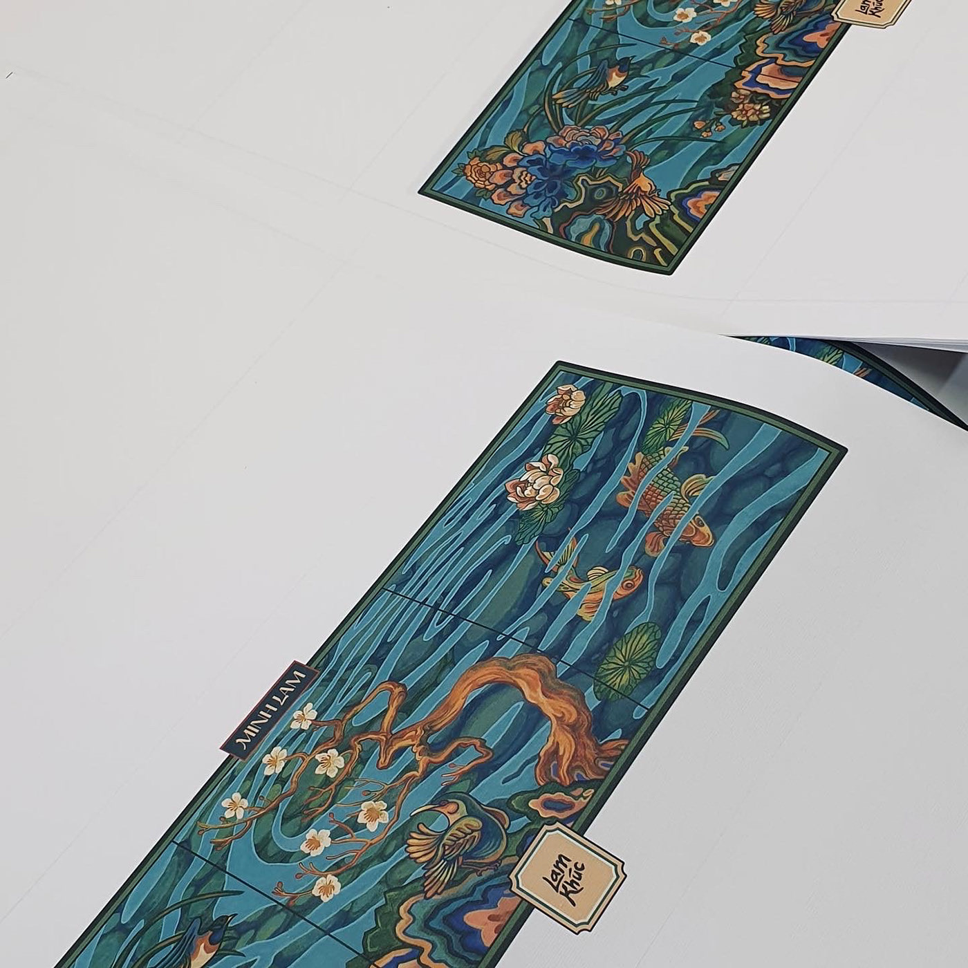 嵐曲越南茶葉包裝設計，借鑒中國古韻景物繪畫精髓