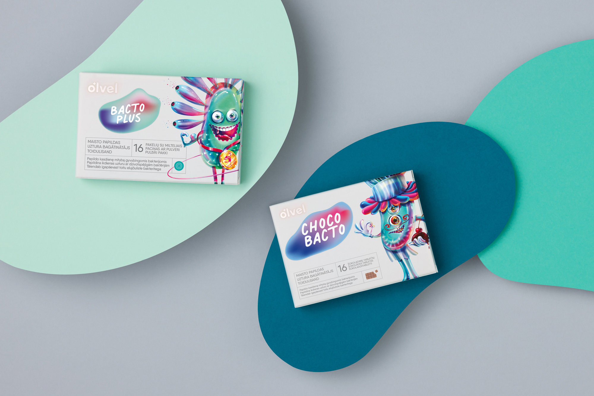 OLVEL 兒童維生素營養補充劑保健品包裝設計“魔法人物”插畫