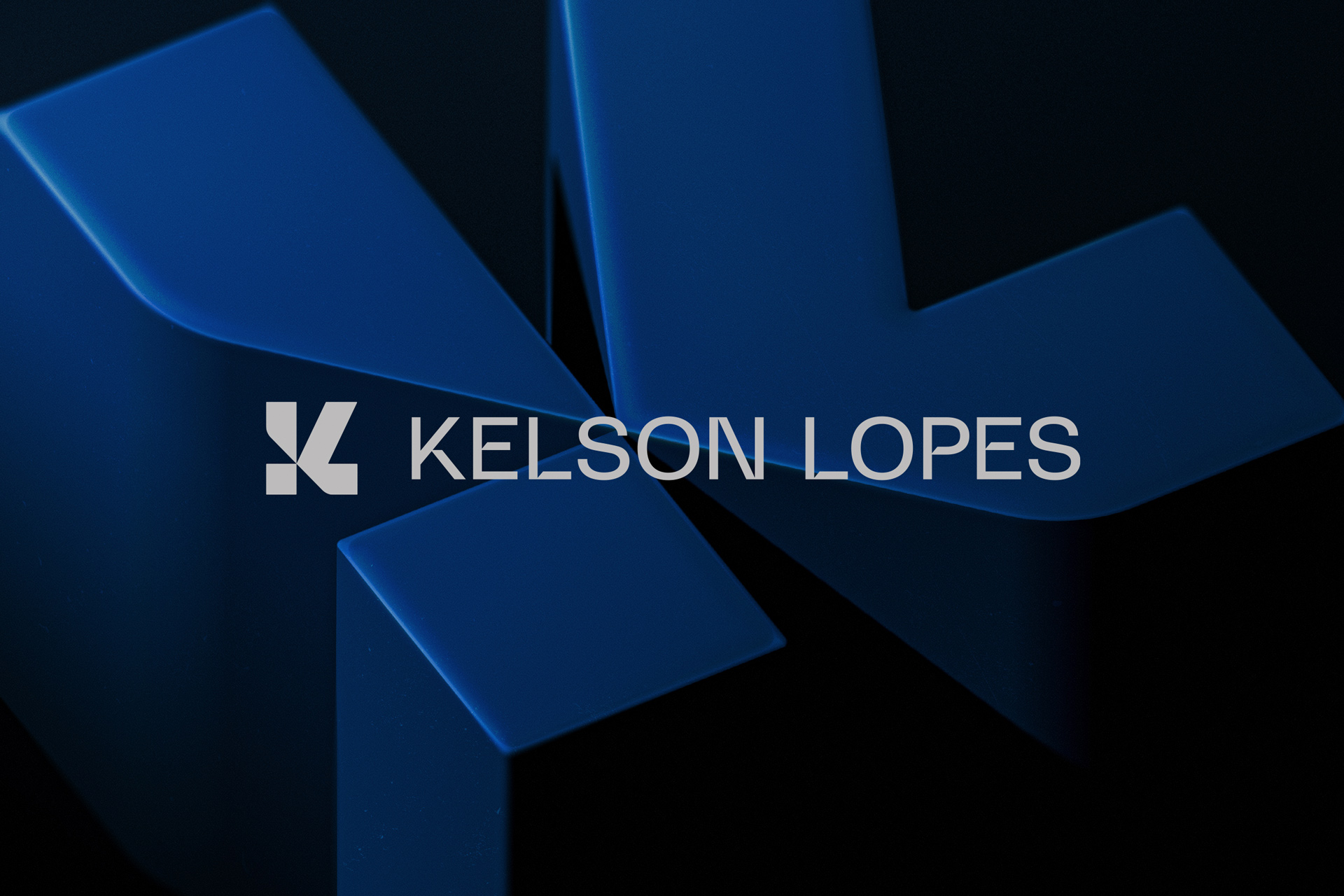 Kelson Lopes律師事務所品牌logo設計vi設計，正方形字母kL結合logo與海軍藍灰配色