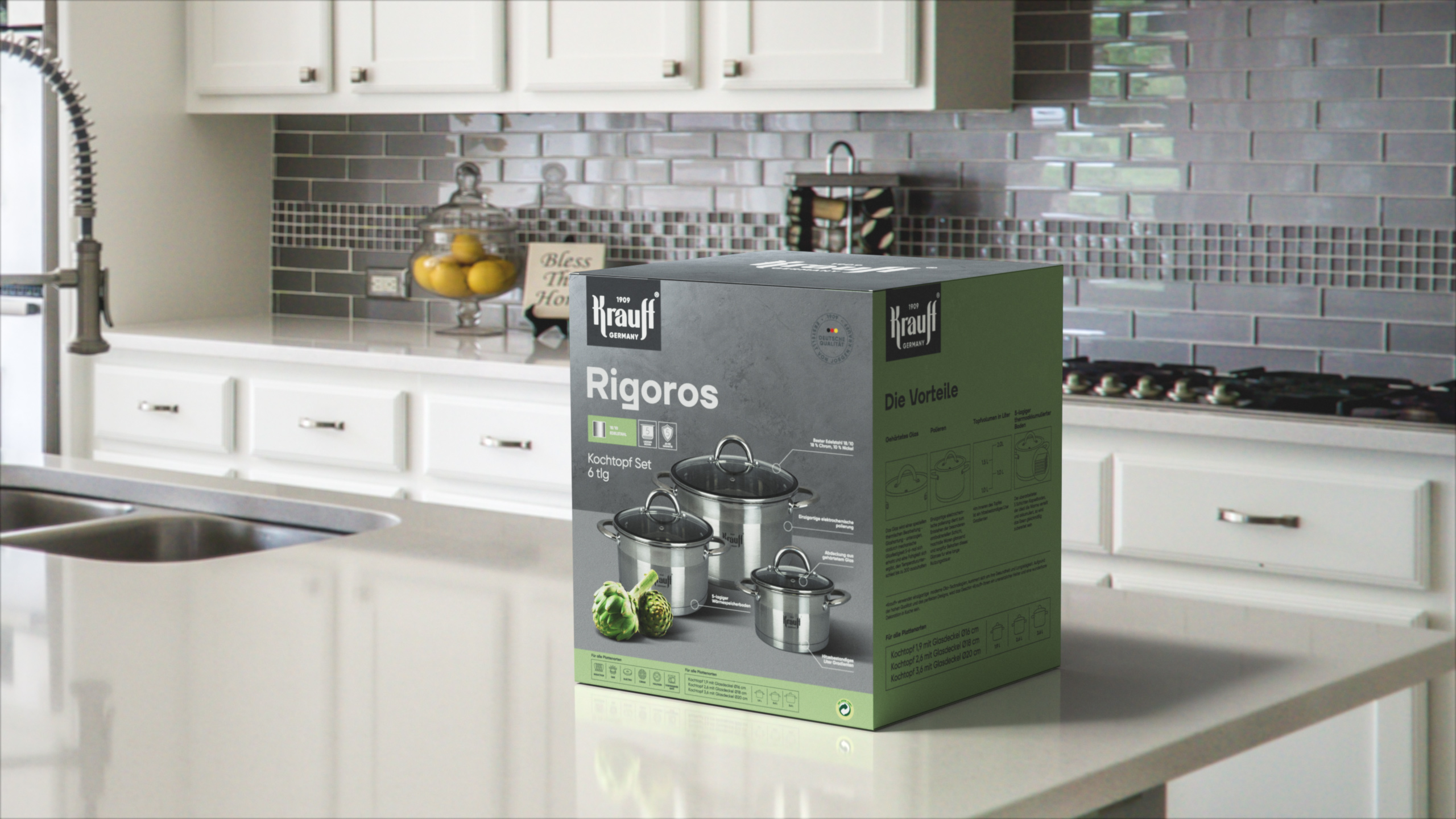 J?rgen Krauf 不銹鋼鍋具刀具品牌包裝設計logo設計