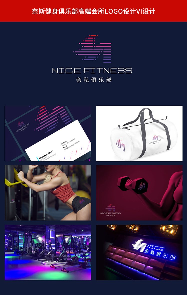 奈斯健身俱樂部高端會所logo設計vi設計