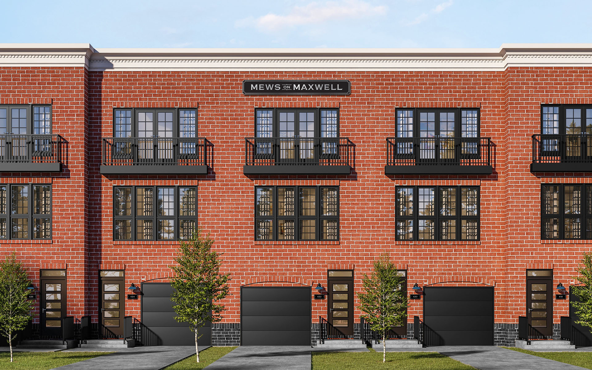 Mews 英式聯排別墅房地產樓盤項目M雙字母徽標logo設計-上海品牌設計公司