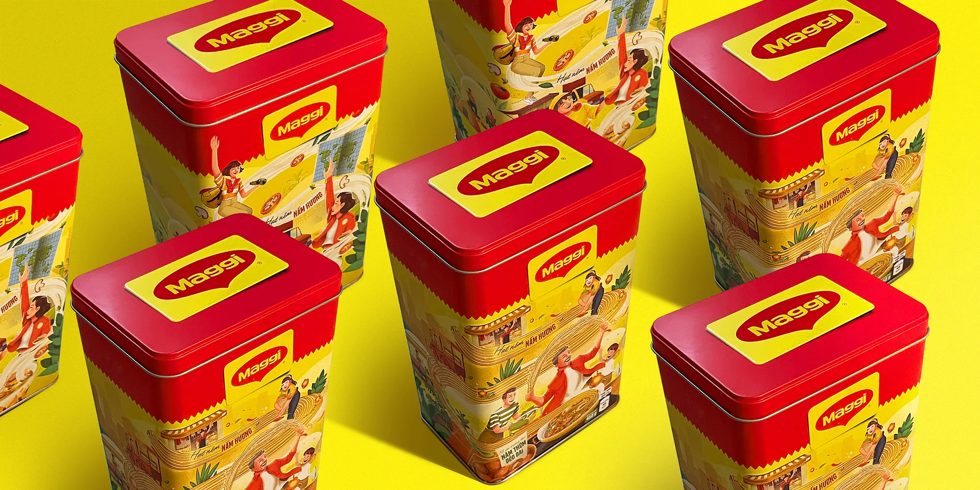 MAGGI 罐裝優(yōu)質(zhì)面條食品包裝設(shè)計“食品制作過程插畫”