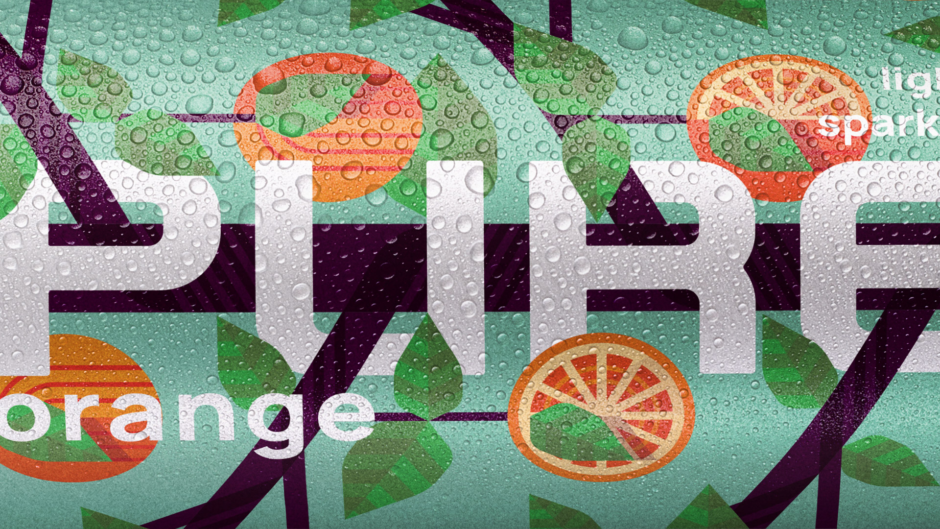 PURE罐裝蘇打水氣泡濃縮果汁飲料包裝設(shè)計(jì)“幾何圖案風(fēng)格”