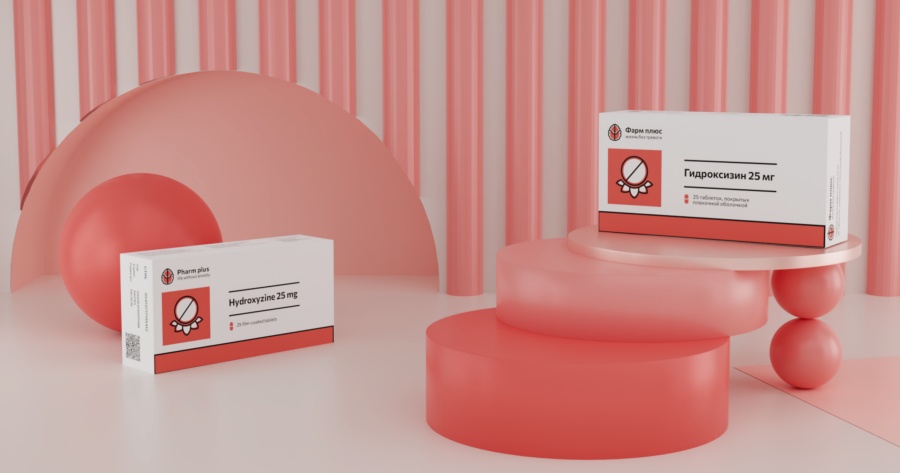 Pharm plus大腦處方藥藥品品牌logo設(shè)計包裝設(shè)計，紅色抽象大腦與簡約圖形風(fēng)格