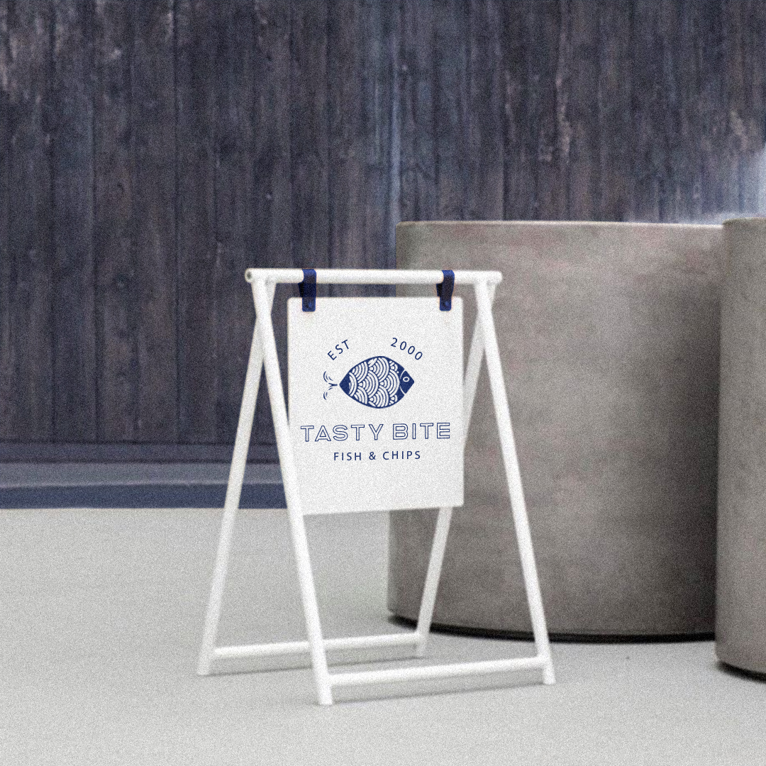 TASTY BITE 炸魚薯條餐廳餐飲品牌形象設計-logo&vi，輕松自由的設計感覺