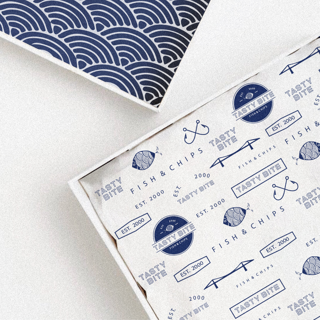TASTY BITE 炸魚薯條餐廳餐飲品牌形象設計-logo&vi，輕松自由的設計感覺