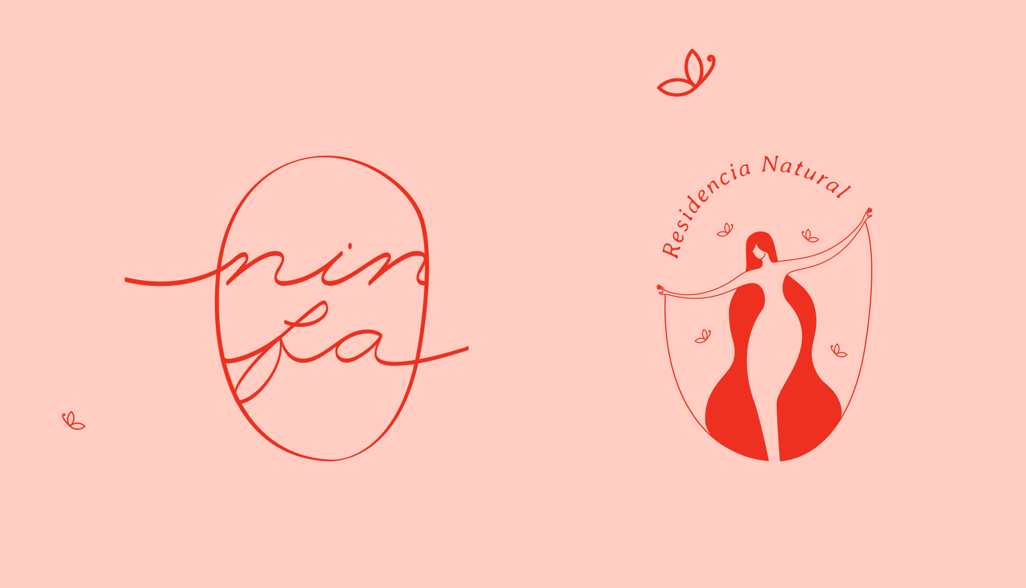 Ninfa 生活社區logo設計“女人身體曲線”品牌形象設計，一個放松身心享受寧靜生活的地方