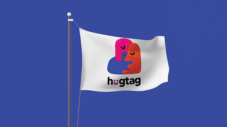 Hugtag公益品牌形象設計擁抱理念logo設計，倡導奉獻與團結