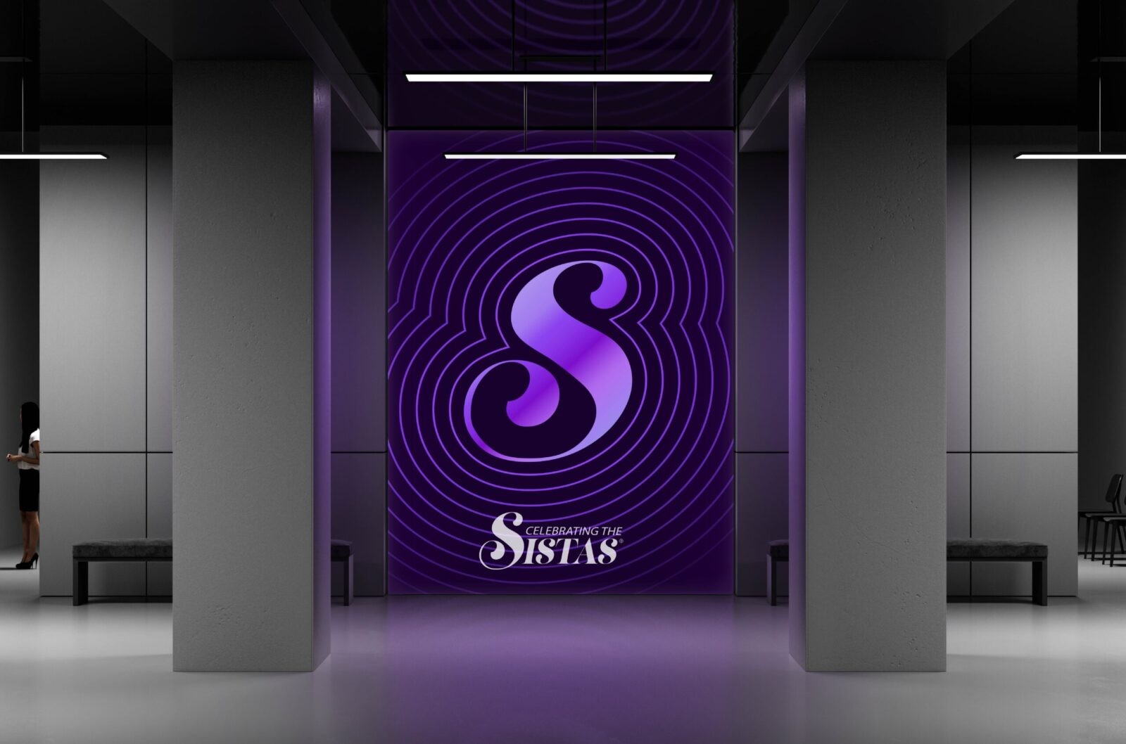 Sistas Gala ”慶祝黑人女性“慶典活動品牌視覺形象vi設計”紫色漣漪波紋“元素