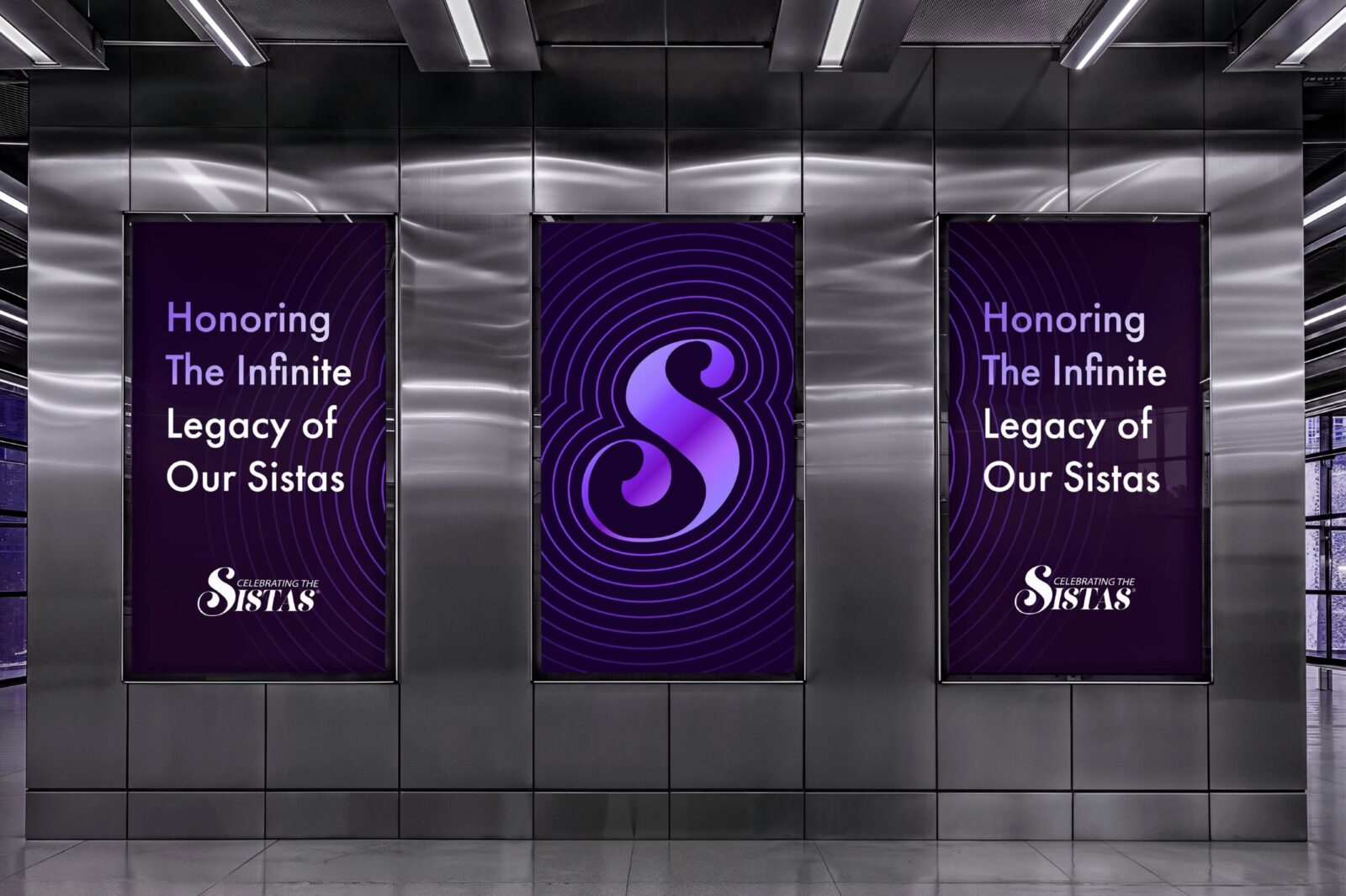 Sistas Gala ”慶祝黑人女性“慶典活動品牌視覺形象vi設計”紫色漣漪波紋“元素