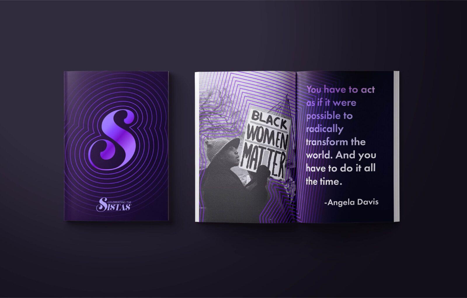 Sistas Gala ”慶祝黑人女性“慶典活動品牌視覺形象vi設計”紫色漣漪波紋“元素