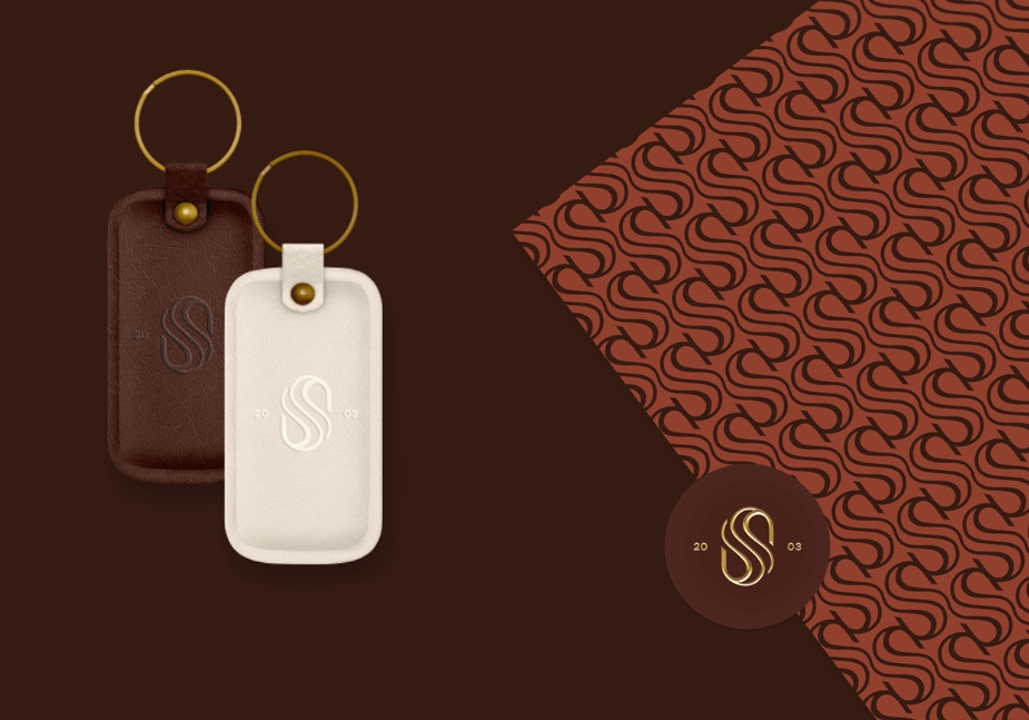 SHOV SUNTSOV 皮草定制服飾皮包品牌 logo設(shè)計vi設(shè)計“S”條紋