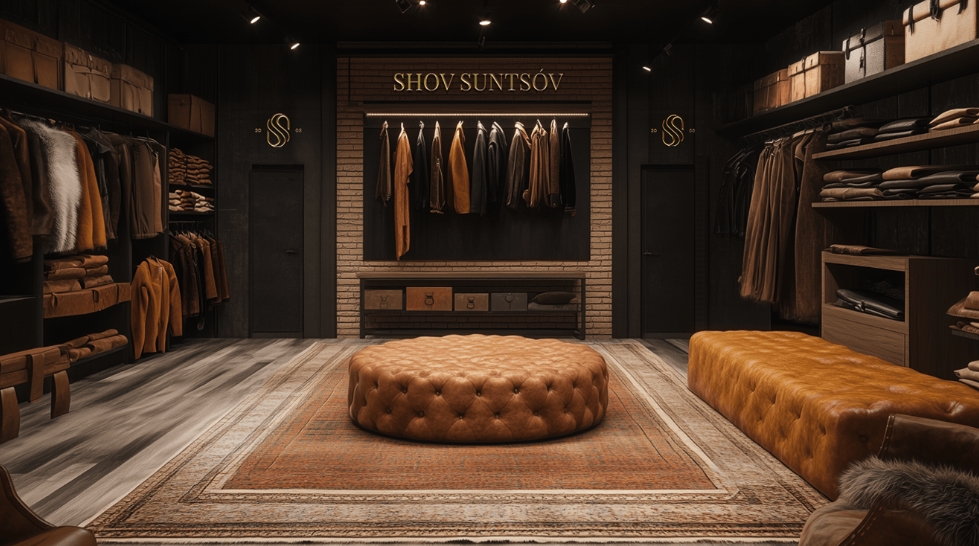 SHOV SUNTSOV 皮草定制服飾皮包皮具品牌 logo設(shè)計vi設(shè)計“S”條紋