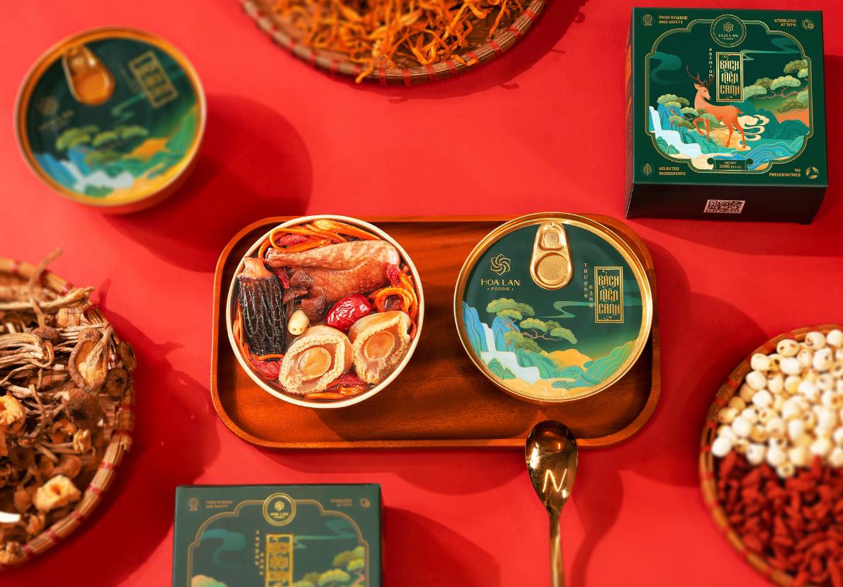 越南中藥藥材保健滋補品系列禮盒包裝設計中國風插畫設計