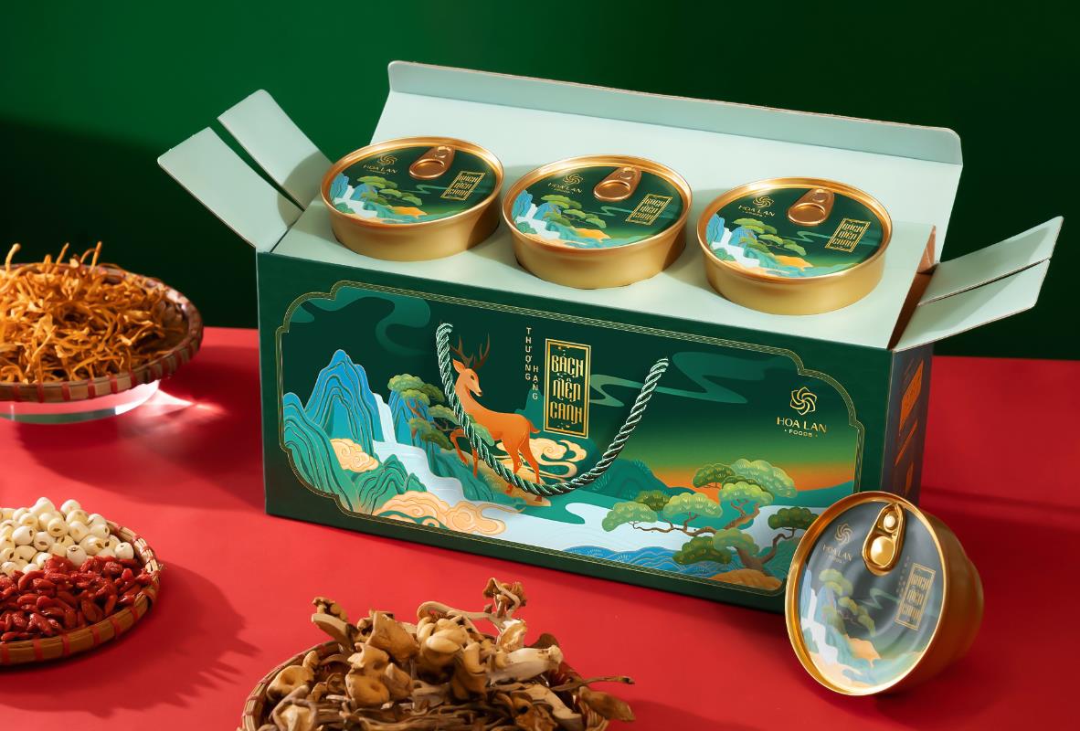越南中藥藥材保健滋補品系列禮盒包裝設計中國風插畫設計