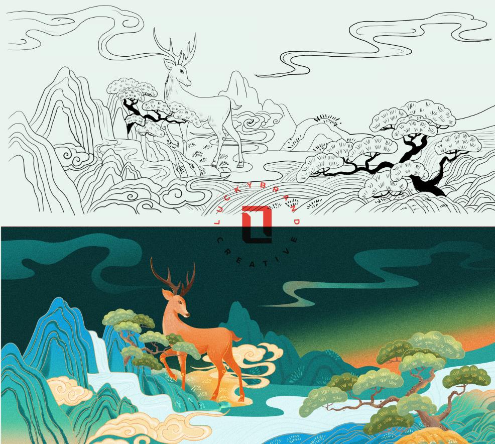 越南中藥藥材保健滋補品系列禮盒包裝設計中國風插畫設計